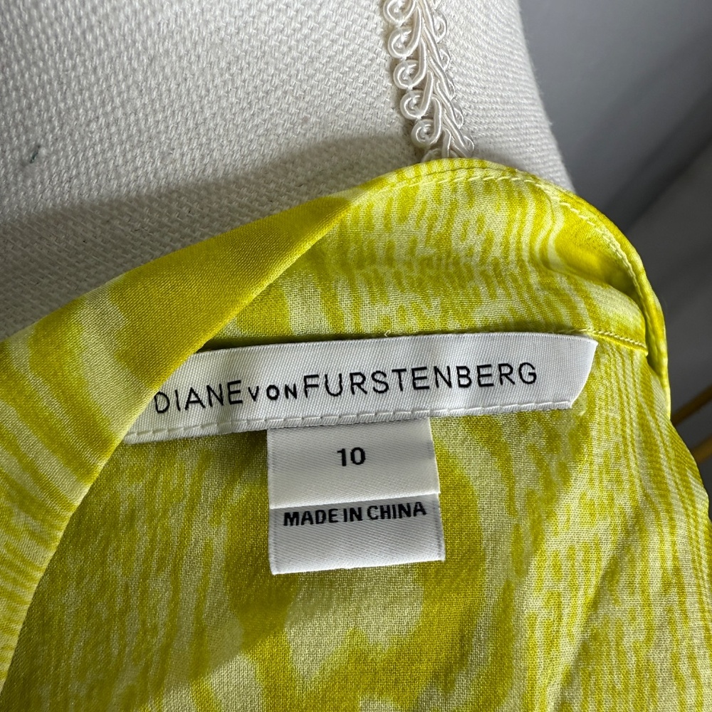 Diane Von Furstenberg Gilmore silk sheer Blouse -cp - Picture 7 of 8